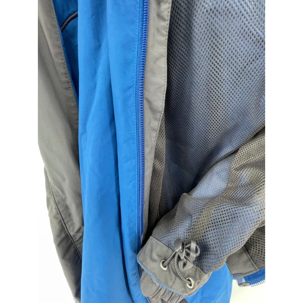 The North Face Mens XL Blue Grey HyVent Windbreaker Jacket Full Zip Hooded AXD8